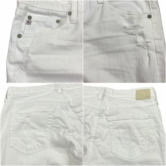 Adriano Goldschmied Ex-Boyfriend Distressed Slouchy Denim Jeans Size 28R White - Picture 5 of 12